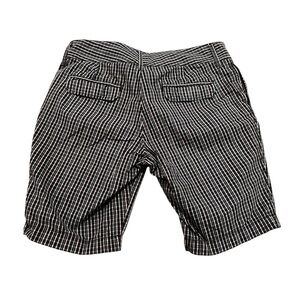 Old Navy Plaid Bermuda Shorts Women’s 14 Mid-Rise Black Pink Check